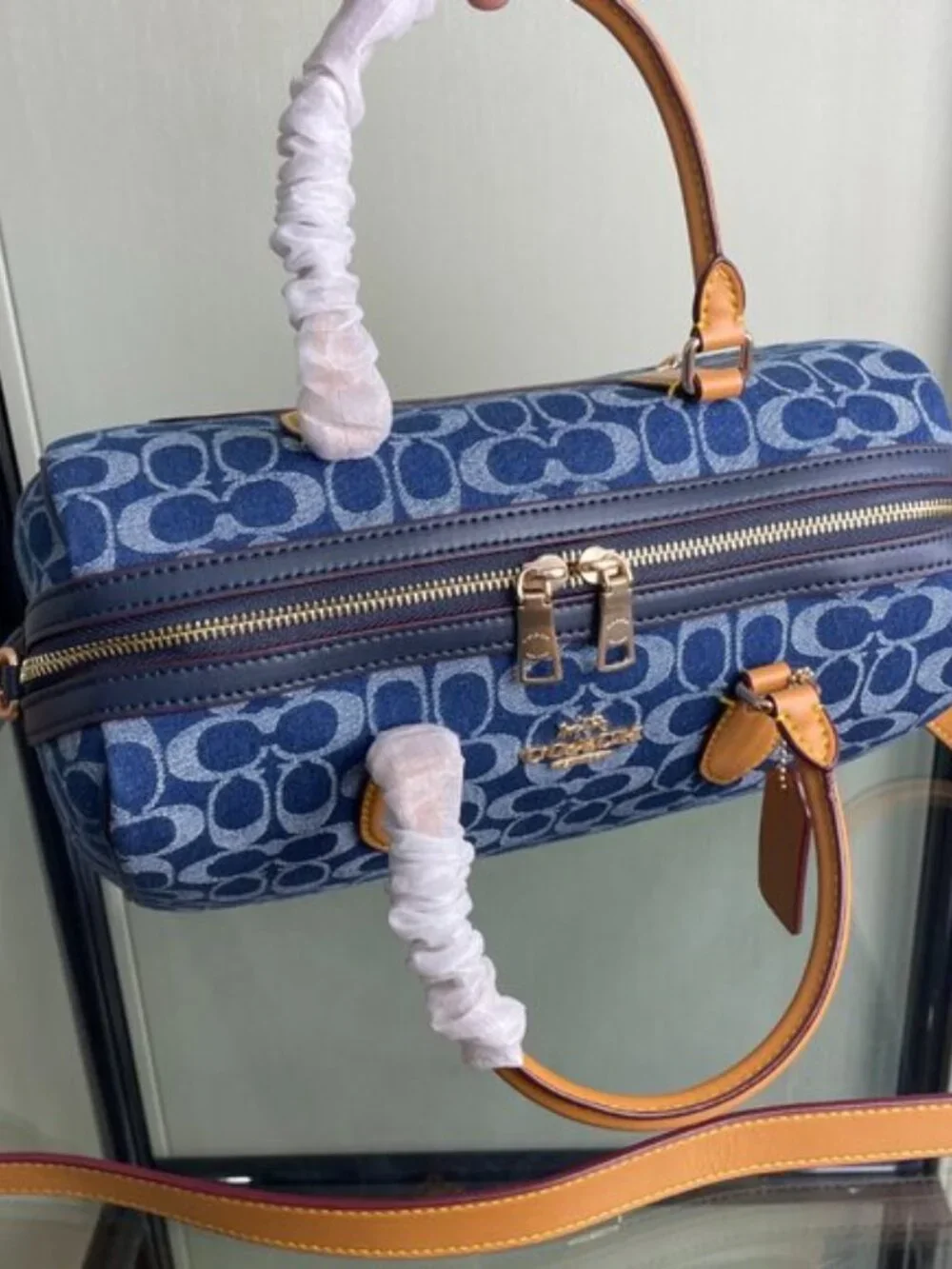 Coach Rowan Large Satchel Bag In Signature Denim Canvas CY699 NWT original Pack - Picture 4 of 6